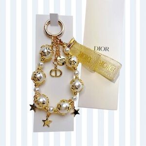 Dior Gold and White Star Keychain GWP